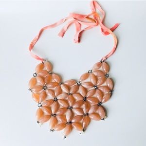 Anthropologie beaded floral bib necklace